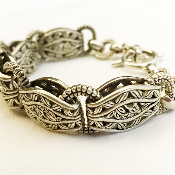 BARSE Sterling Silver Designer Link Bracelet - Picture 6 of 7